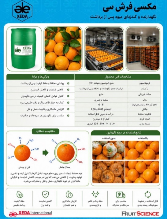 وشش نگهدارنده خوراکی مرکبات  Maxi Fresh C